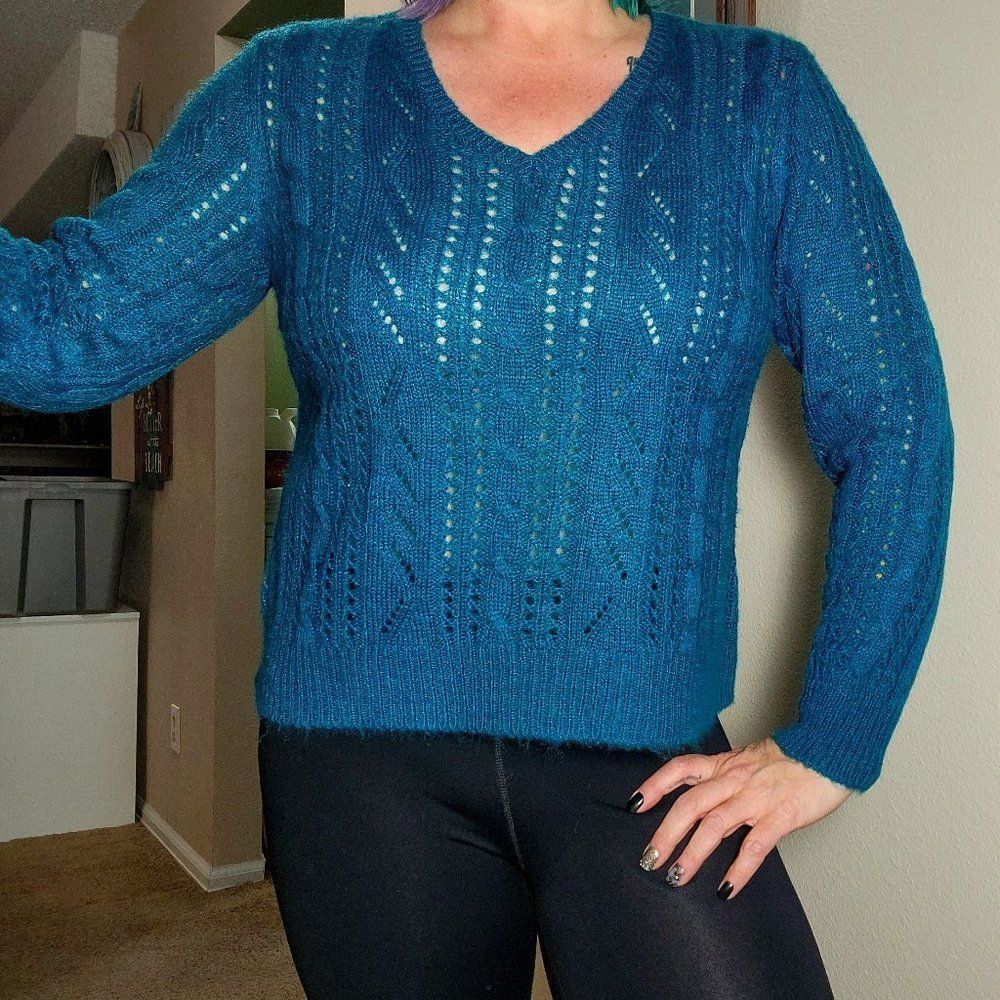 Canyon River Blues Sweater Blue Size Large